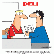 The Politician's Lunch is a pork sandwich and we send the bill to your grandchildren, budgets, budgeting, food, debt, national debt.