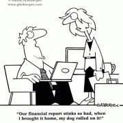 Accounting Cartoons: cartoons about billing, cartoons about accountants, invoice, billing statement, invoicing, accounting manager, accounting department, bookkeeping, finance department, bookkeeping office, bookkeeping services, debt collector, general accounting, financial problems, financial report, stinks so bad, dog, dog cartoons.