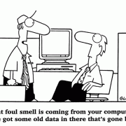 That foul smell is coming from your computer. You've got some old data in there that's gone bad.