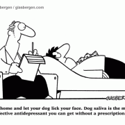 Dog Cartoon: antidepressant, psychiatrist, prescription.