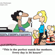 Cartoons About Mothers:mom, mommy, parenthood, parenting, time management, jewelry.