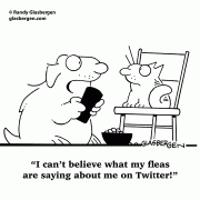 I can't believe what my fleas are saying about me on Twitter!