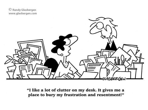 Desk Clutter - Glasbergen Cartoon Service