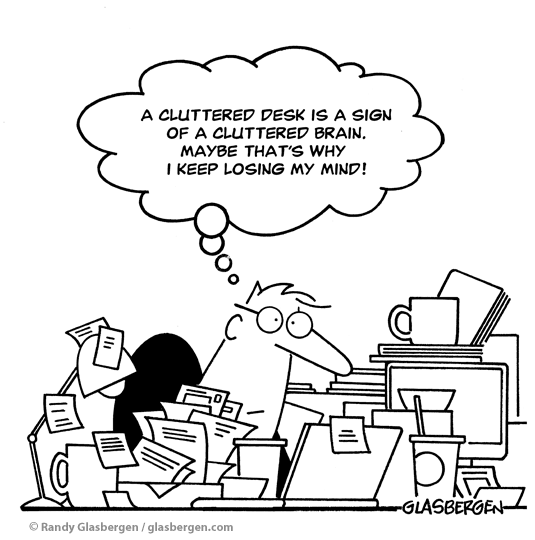 Desk Clutter - Glasbergen Cartoon Service