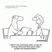 Divorce Cartoons: convenient divorce, cartoons about divorce, divorce expenses, greener pastures.
