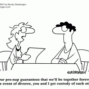 Divorce Cartoons: cartoons about divorce, pre-nup.