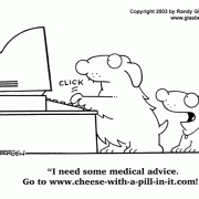 Dog Cartoons: online medical advice, Internet medical advice
