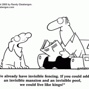 Dog Cartoons: invisible fencing, wealth, rich people
