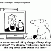 Dog Cartoons: dog drool, pet products, advertising, commercials