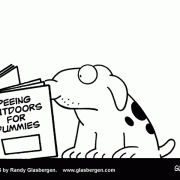 Dog Cartoons: Peeing Outdoors for Dummies, dummies book, for dummies
