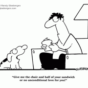 Dog Cartoons: cartoons about dogs, unconditional love, dog love