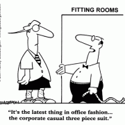 Dress for Success Cartoons: cartoons about business clothes, dress code, cartoons about business attire, proper business attire, business casual, wardrobe, office attire, office fashion, dress to impress, cartoons about clothes, corporate casual, three-piece suit.