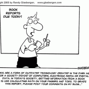 Education Cartoons: cartoons about teachers, school cartoons, classroom humor, cartoons about homework, classes, lessons, students, class assignments, education techology, books, blog, outdated technology.