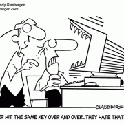 Computer Cartoons: home computer, home media center, computer desk, personal computer, family computer, family PC, keyboard, technical support, family computer.