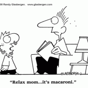 Family Cartoons: family comics, cartoons about families, cartoons about parents, parenthood, family life, home and family, home life, mothers, moms, fathers, dads, raising a family, child rearing, macaroni, piercing, toddlers
