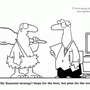 Money Cartoons: cash, saving money, losing money, investing, finance, financial services, personal finance, investing tips, investing advice, financial advice, retirement investing, Wall Street humor, making money, mutual funds, retirement planning, retirement plan, retirement fund, financial advisor, plan for the worst, caveman.
