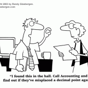 Money Cartoons: cash, saving money, losing money, investing, finance, financial services, personal finance, investing tips, investing advice, financial advice, retirement investing, Wall Street humor, making money, mutual funds, retirement planning, retirement plan, retirement fund, financial advisor, spending, accouting, decimal, misplaced decimal point.