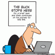 The Buck Stops Here for a brief rest then continues on its journey to the IRS.