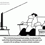 Money Cartoons: cash, saving money, losing money, investing, finance, financial services, personal finance, investing tips, investing advice, financial advice, retirement investing, Wall Street humor, making money, mutual funds, retirement planning, retirement plan, retirement fund, financial advisor, spending, economy bounced back.