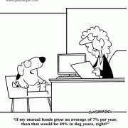 Money Cartoons: cash, saving money, losing money, investing, finance, financial services, personal finance, investing tips, investing advice, financial advice, retirement investing, Wall Street humor, making money, mutual funds, retirement planning, retirement plan, retirement fund, financial advisor, spending, dog, dog retirement, dog years, profits, dividends.
