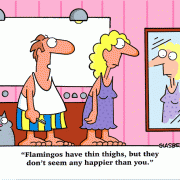 Fitness Cartoons, Exercise Cartoons: exercising, being more active, get fit, getting in shape, physical conditioning, workout, working out, training, physical fitness, exercise program, exercise routine, burning calories, get healthy, getting fit, happiness, thin thighs, flamingoes.