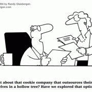 International Business Cartoons: cartoons about outsourcing, global economy cartoons, going global, global market economy, globalization, global business, global business strategy, international business culture, new economy, foreign labor, outsourced labor, Keebler Elf, elves.