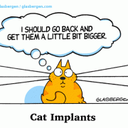 Golden Oldie Cartoons: implants, cat, whiskers, cartoons about cosmetic surgery, plastic surgery.