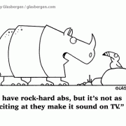 Golden Oldie Cartoons: rhino, abs, hard body, wild animals.
