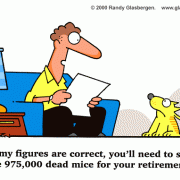 Golden Oldie Cartoons: cats, retirement, mice, retirement fund.
