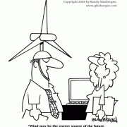 Cartoons About Going Green, Cartoons About Green Technology, green products, green strategies, green policy, green home, green office, green thinking, green actions, green business, green technology, green energy, low-carbon footprint, wind power, wind turbine, windmill, alternative energy