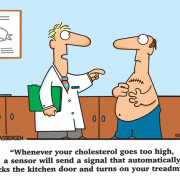 Whenever your cholesterol goes too high, a sensor will send a signal that automatically locks the kitchen door and turns on your treadmill.