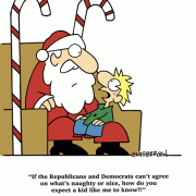 If the Republicans and Democrats can't agree on what's naughty or nice, how do you expect a kid like me to know?!