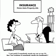 Insurance Cartoons, property insurance, car insurance, auto insurance, theft, stealing, steal my husband, divorce, marriage, infidelity, cheating.