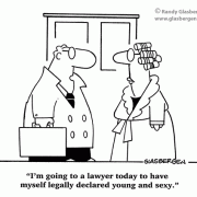 Lawyer Cartoons: lawyer comics, lawyer jokes, attorney, legal matters, legal advice, legal department, ethics, legal consultation, age discrimination, young, sexy.