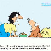 Diet Cartoons: low-carb diet cartoons, cartoons about Atkins Diet, carb cravings, cheating.