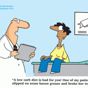 Diet Cartoons: low-carb diet cartoons, cartoons about Atkins Diet, unsafe diet, dangerous diets.