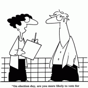 On election day, are you more likely to vote for the candidate who gives you a headache or the candidate who gives you a stomachache?