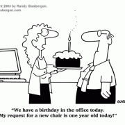 Leadership and Managment Cartoons: office birthday