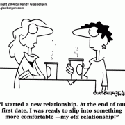 Cartoons About Marriage, Cartoons About Love: relationship problems, relationship issues, communication, couples, improving relationships, friend, lover, loving, loving someone, new love, old love, new relationship, first date, slip into something more comfortable.