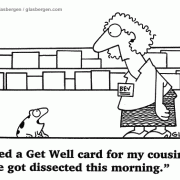 Science Cartoons: science teacher, science classes, science education, teaching about science, science studies, science homework, science education, frogs, dissect, get well cards.