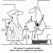 Of course I've gained weight. That's why it's called growing older!