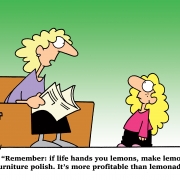 Remember: If life hands you lemons, make lemon furniture polish. It's more profitable than lemonade.