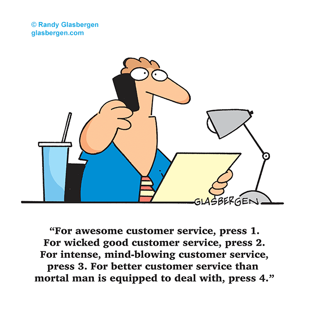 excellent customer service cartoon