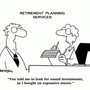 Money Cartoons: cash, saving money, losing money, investing, finance, financial services, personal finance, investing tips, investing advice, financial advice, retirement investing, Wall Street humor, making money, mutual funds, retirement planning, retirement plan, retirement fund, financial advisor, spending, foolish spending, sound investment.