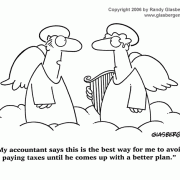 Money Cartoons: cash, saving money, losing money, investing, finance, financial services, personal finance, investing tips, investing advice, financial advice, retirement investing, Wall Street humor, making money, mutual funds, retirement planning, retirement plan, retirement fund, financial advisor, spending, tax dodge, tax shelter, financial advice, cartoon about tax shelter, avoiding taxes.