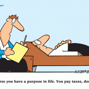 Of course you have a purpose in life. You pay taxes, don't you?