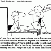 Teamwork Cartoons, Cartoons About Coworkers: employee relations, employee relationships, coworker relations, workforce, employees, distractions, noisy office, noisy coworkers.