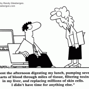 Time Management Cartoons: biology, too busy, mundane activities, time devoted to small tasks, wasted energy.