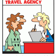 Vacation Cartoons: travel agency cartoons, tourism, travel, beach vacation, heat, hot, tropical climate.