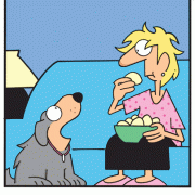 Cartoons About Dieting, Cartoons About Losing Weight: feeding your dog, dog diet, dog nutrition, dog toys, dog treats, obesity, fighting obesity, battling obesity,nutrition, weight loss diet, fad diets, diet and exercise, thinner, calories,low-calorie, Thin Lines, dieting tips, diet advice, diet humor, healthy eating, lose weight, unhealthy eating, diet plans, food, eating, dog cartoons, dogs, cartoons about dogs.